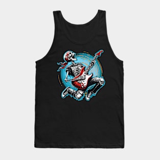 Skeleton Guitar Player - Rock and Roller Graphic Tank Top